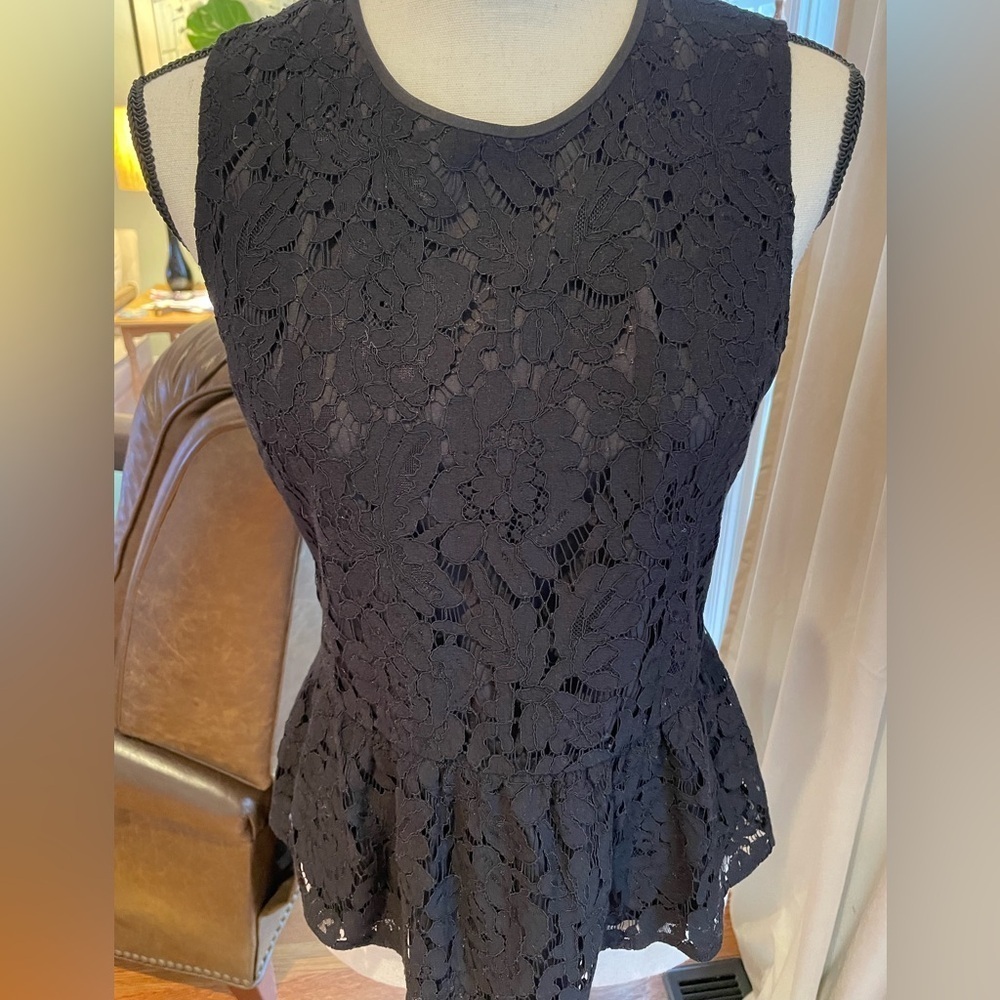 JCrew Size 4 Black Lacey Tank Lined - Picture 4 of 7